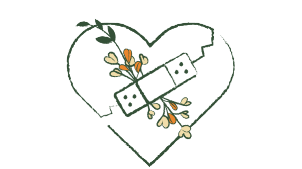 Illustration cœur réparé symbolisant l'apaisement d'une blessure intérieure – Accompagnement souffrance intérieure à Rennes