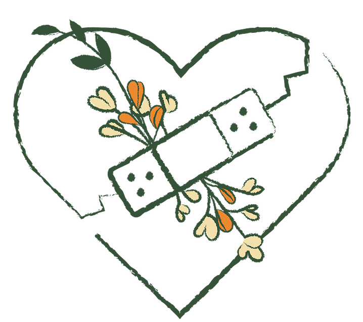 Illustration cœur réparé symbolisant l'apaisement d'une blessure intérieure – Accompagnement souffrance intérieure à Rennes